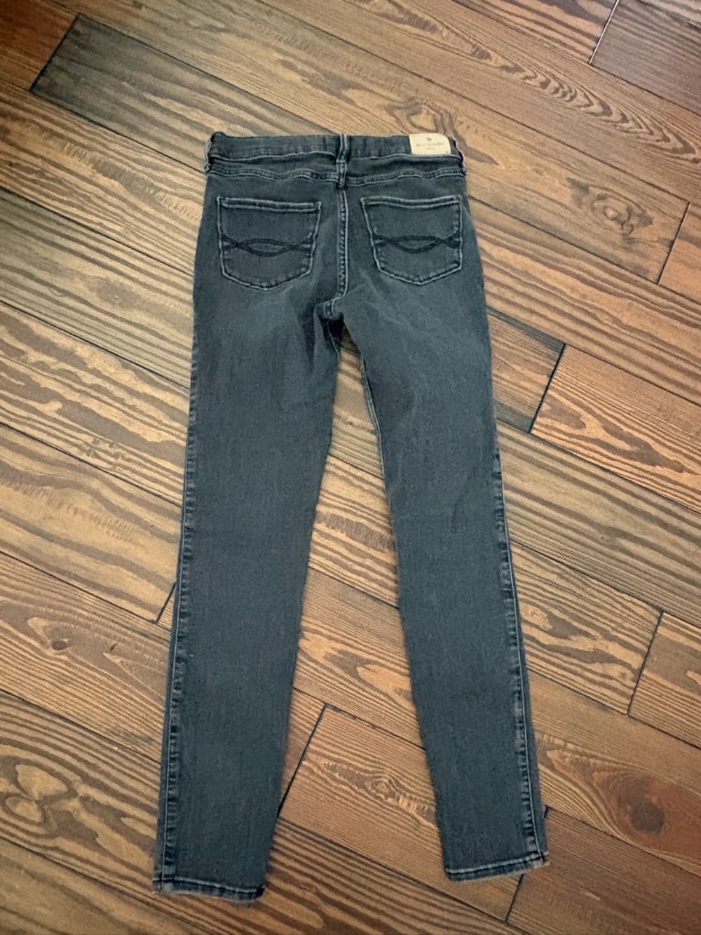 Slim Black Jeans with Back Pocket Detail